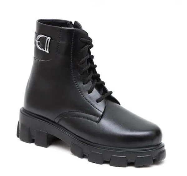Black_Synthetic_Ankle_Boot_For_Women