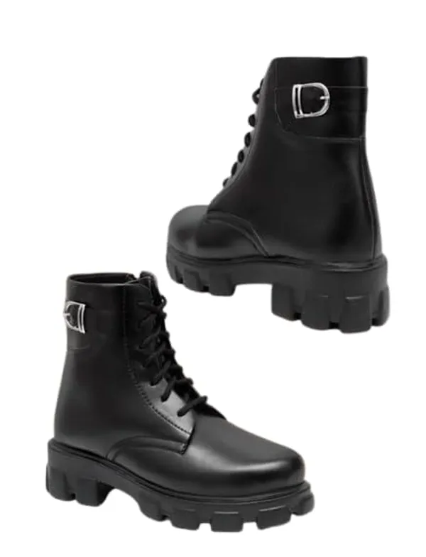 Black_Synthetic_Ankle_Boot_For_Women