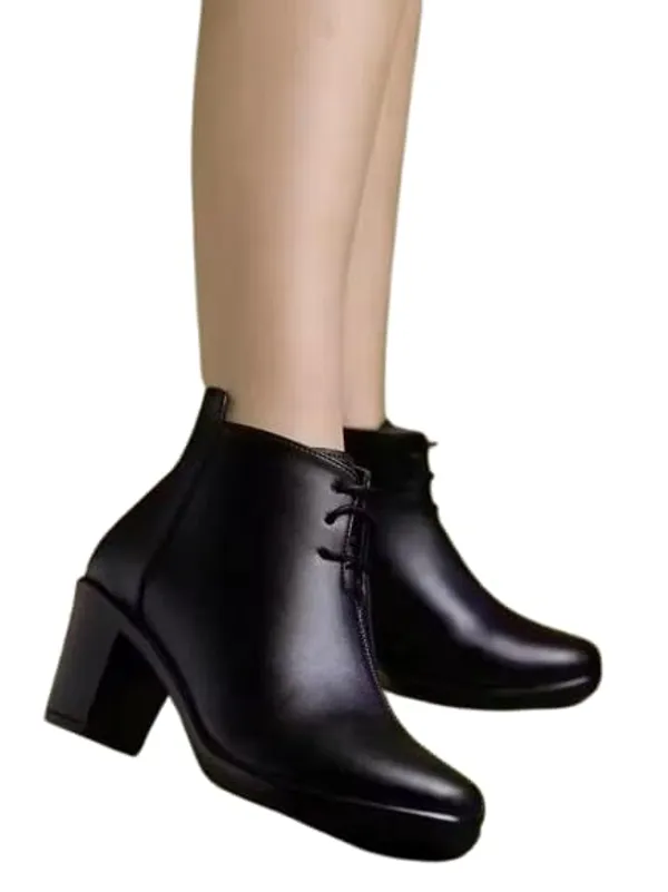 Black_Synthetic_Ankle_Boot_For_Women
