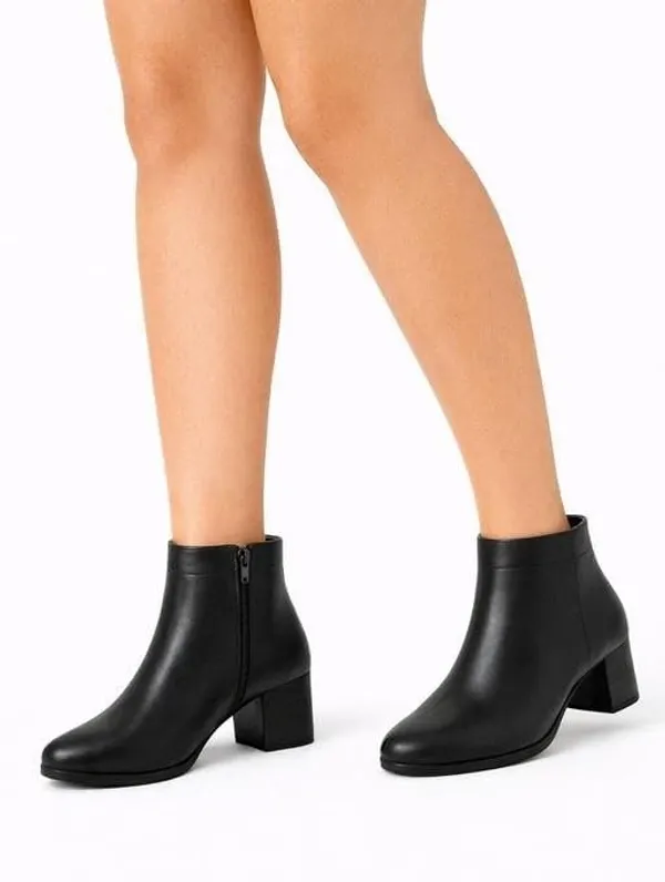 Black_Synthetic_Ankle_Boot_For_Women