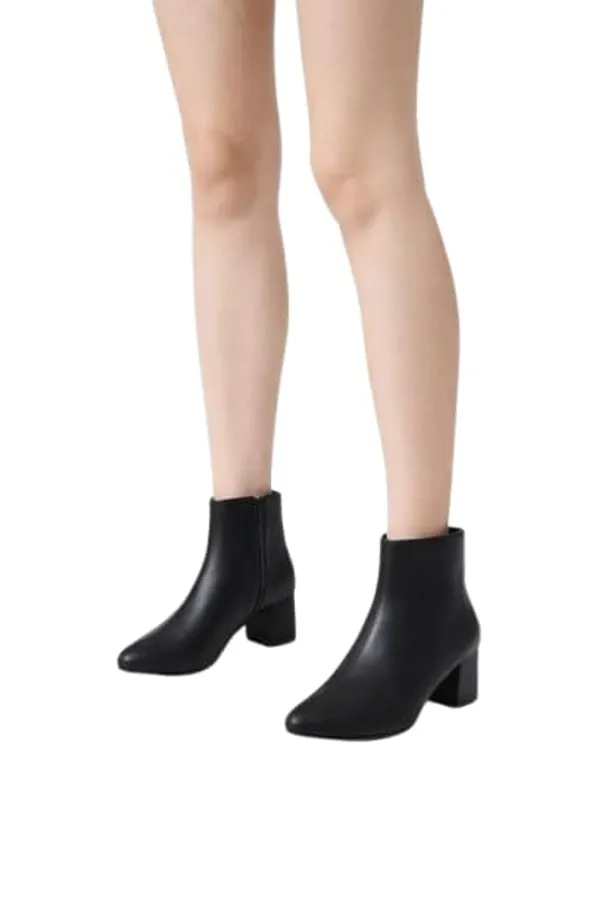 Black_Synthetic_Ankle_Boot_For_Women