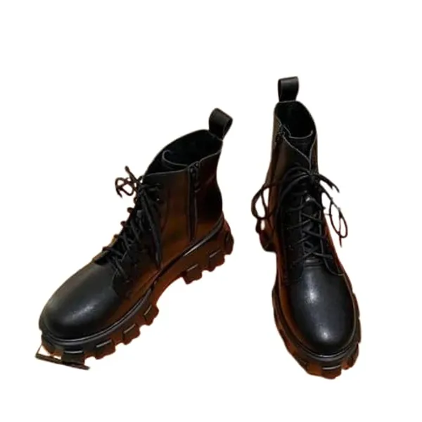 Black_Synthetic_Ankle_Boot_For_Women
