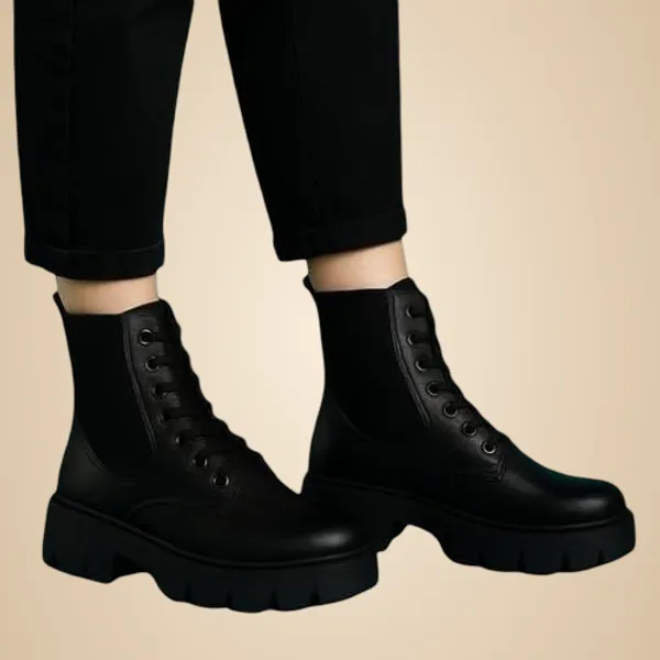 Black_Synthetic_Ankle_Boot_For_Women