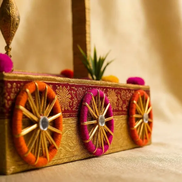 Pink_Handcrafted_Decorative_Cart_Shaped_Jewelry_Box_With_Traditional_Indian_Design_For_Pooja_Decoration