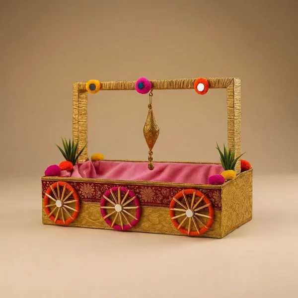 Pink_Handcrafted_Decorative_Cart_Shaped_Jewelry_Box_With_Traditional_Indian_Design_For_Pooja_Decoration