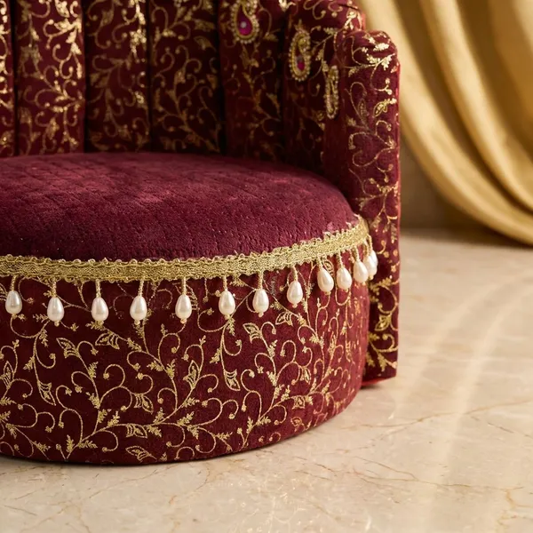 Royal_Maroon_Pet_Bed_With_Golden_Paisley_Design_High_Scalloped_Back_For_Pooja_Decor