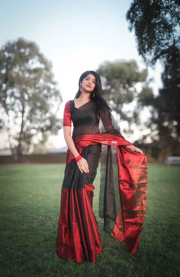 Plain_Bollywood_Tissue_Saree