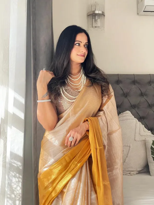 Plain_Bollywood_Tissue_Saree