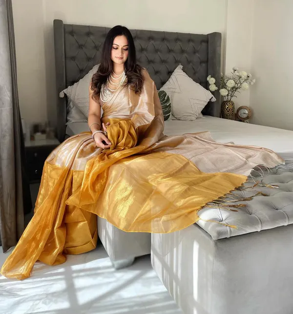 Plain_Bollywood_Tissue_Saree