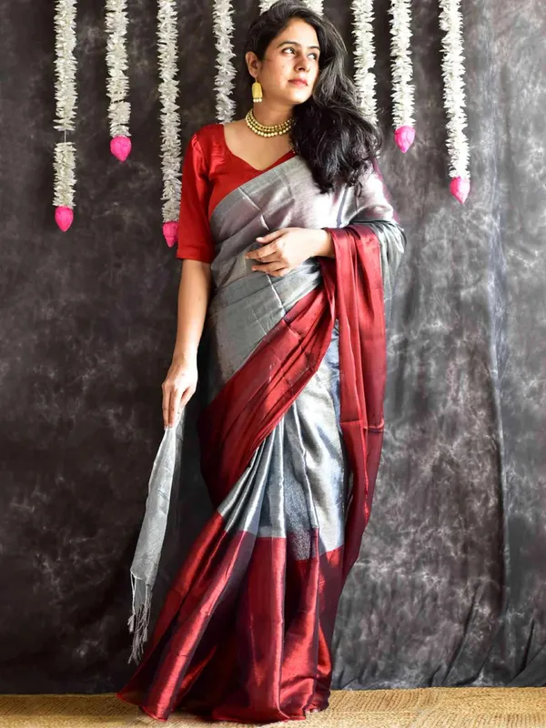 Plain_Bollywood_Tissue_Saree