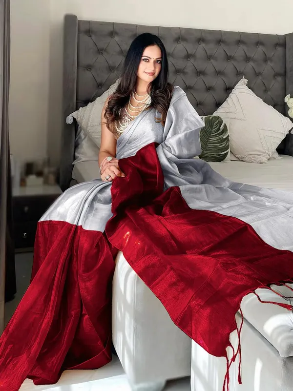 Plain_Bollywood_Tissue_Saree