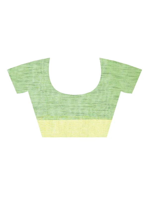 Pink_And_Green_Handloom_Premium_Quality_Khadi_Ball_Saree_With_Running_Blouse