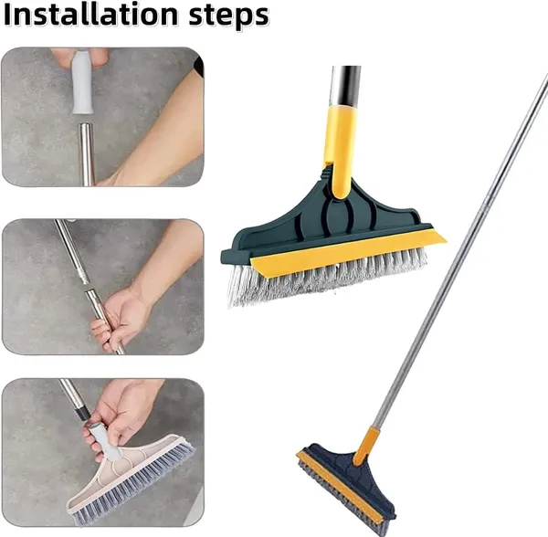 Green_And_Yellow_Floor_Scrub_Brush_With_Wiper,_120°_Rotating_Head,_2-In-1_Bathroom_Cleaning_Brush_With_Long_Handle_(Multicolor)