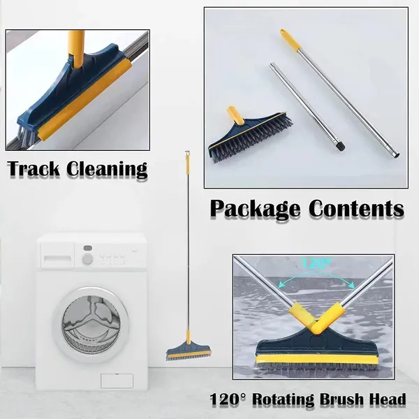 Green_And_Yellow_Floor_Scrub_Brush_With_Wiper,_120°_Rotating_Head,_2-In-1_Bathroom_Cleaning_Brush_With_Long_Handle_(Multicolor)