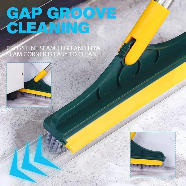 Green_And_Yellow_Floor_Scrub_Brush_With_Wiper,_120°_Rotating_Head,_2-In-1_Bathroom_Cleaning_Brush_With_Long_Handle_(Multicolor)