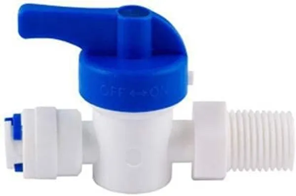White_Plastic_Inlet_Coupling_+_Valve/Connector_Ro/Uv/Water_Filter_Purifier_1/4"_Size_(D.V.Set),_Rust_Free,_Long_Life,_Use_With_All_Ro