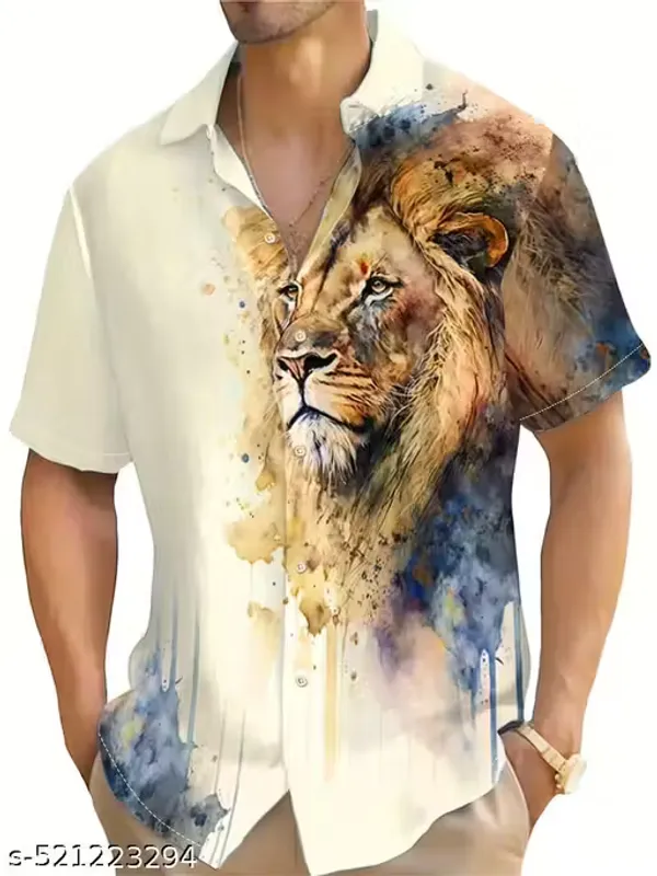 Multicolor_Cotton_Blend_Half_Sleeev_Shirt_For_Men