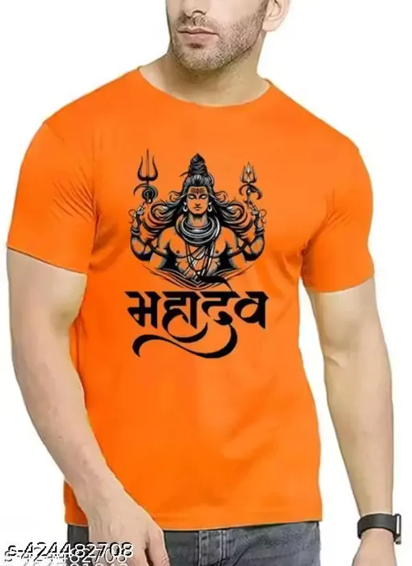 Orange_color_printed_Cotton_T-Shirt__Mahadev