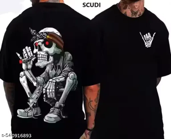 Trendy_Black_Colour_Printed_Half-sleeve_T-shirts_for_Men