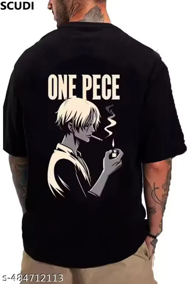 Trendy_Black_Colour_Printed_Half-sleeve_T-shirts_for_Men