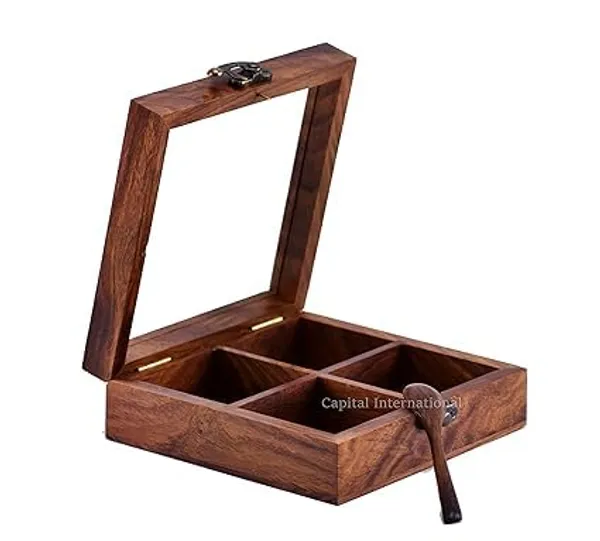 Handcrafted_Wooden_Masala_Box_With_Spice_Organizer_With_Glass_Top_And_Spoon