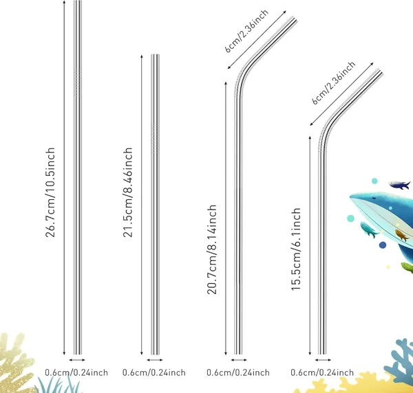 Eco_Friendly_Stainless_Steel_Straws_With_Cleaning_Brush_And_Carrying_Case_Reusable_And_Durable_For_Smoothies_Drinks