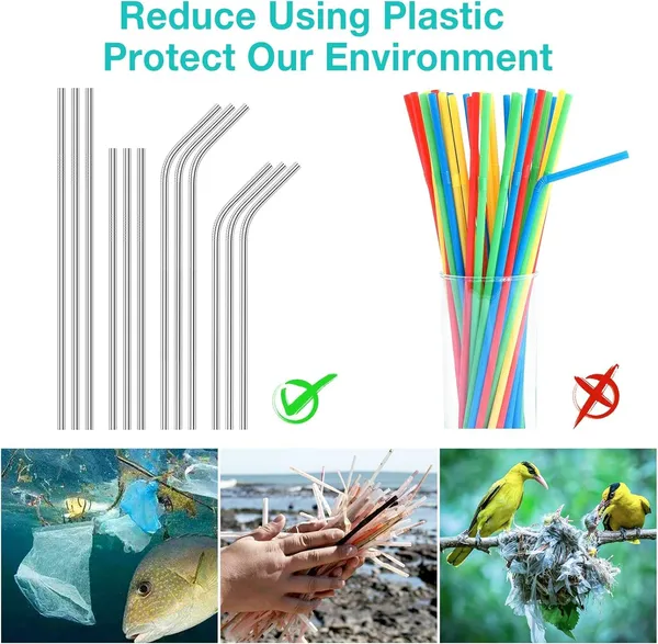 Eco_Friendly_Stainless_Steel_Straws_With_Cleaning_Brush_And_Carrying_Case_Reusable_And_Durable_For_Smoothies_Drinks
