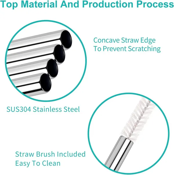 Eco_Friendly_Stainless_Steel_Straws_With_Cleaning_Brush_And_Carrying_Case_Reusable_And_Durable_For_Smoothies_Drinks