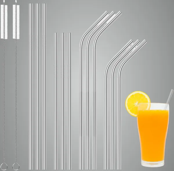 Eco_Friendly_Stainless_Steel_Straws_With_Cleaning_Brush_And_Carrying_Case_Reusable_And_Durable_For_Smoothies_Drinks