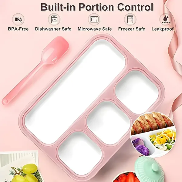 Lunch_Reusable_Bento_Box_With_4_Sections_For_Meal_Preperation_Divided_Food_Storage_Container