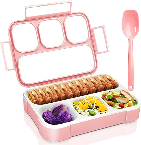 Lunch_Reusable_Bento_Box_With_4_Sections_For_Meal_Preperation_Divided_Food_Storage_Container