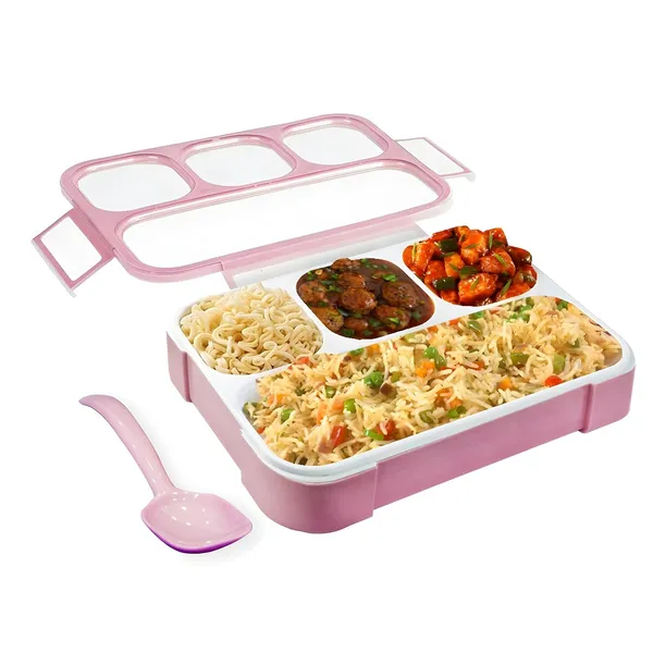 Lunch_Reusable_Bento_Box_With_4_Sections_For_Meal_Preperation_Divided_Food_Storage_Container