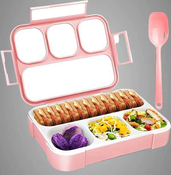 Lunch_Reusable_Bento_Box_With_4_Sections_For_Meal_Preperation_Divided_Food_Storage_Container