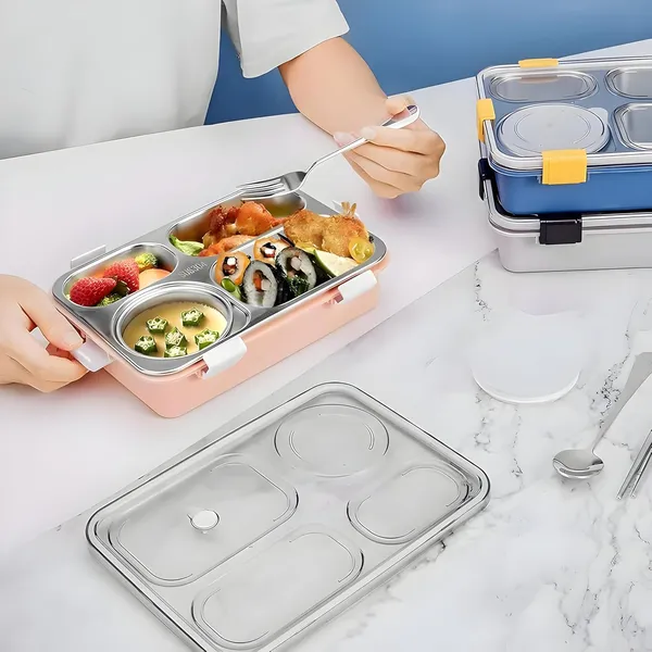 4_Section_Steel_Lunch_Box_Durable_Stainless_Steel_Bento_Box_With_Lid