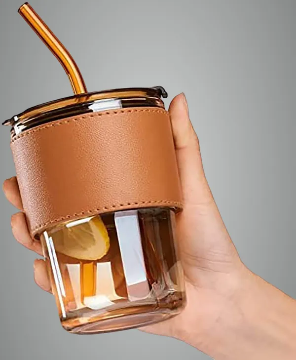 Glass_Mug_With_Leather_Grip_Silicone_Straw_Leakproof_Lid_Cold_Coffee_And_Tea_Tumbler_Reusable_Coffee_Mug_With_Straw