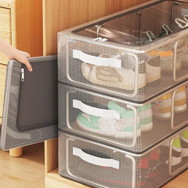 Clear_Foldable_Shoe_Bag_Organizer_Transparent_Dustproof_Sneaker_Box_Space_Saving_Rack_Easy_To_Clean_And_Foldable_Shoe_Cover_For_Neat_Storage