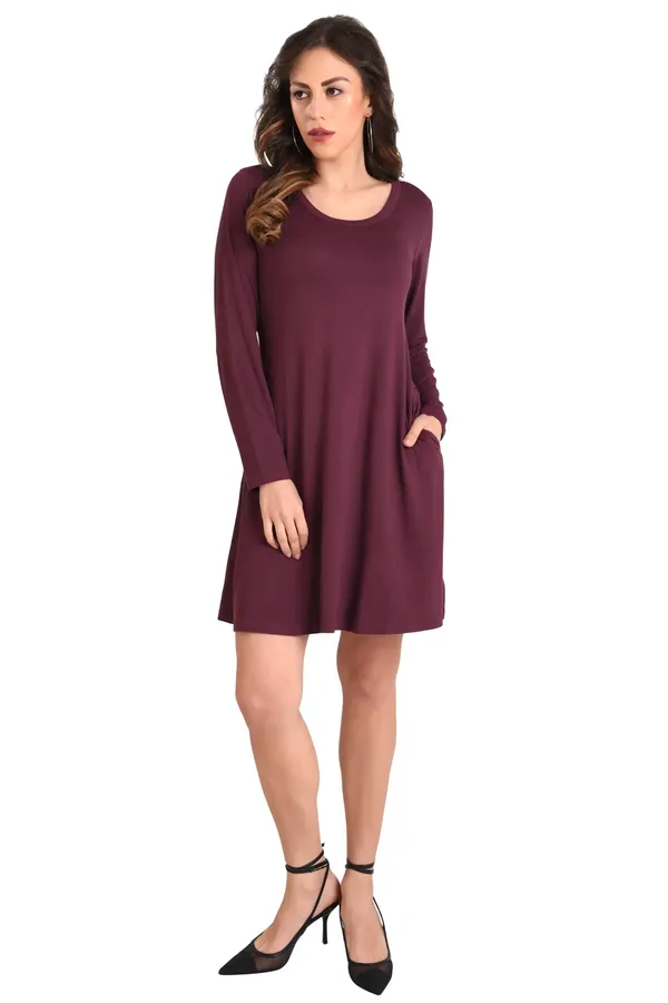 Burgundy_Long_Sleeve_T-Shirt_Dress_with_Pockets