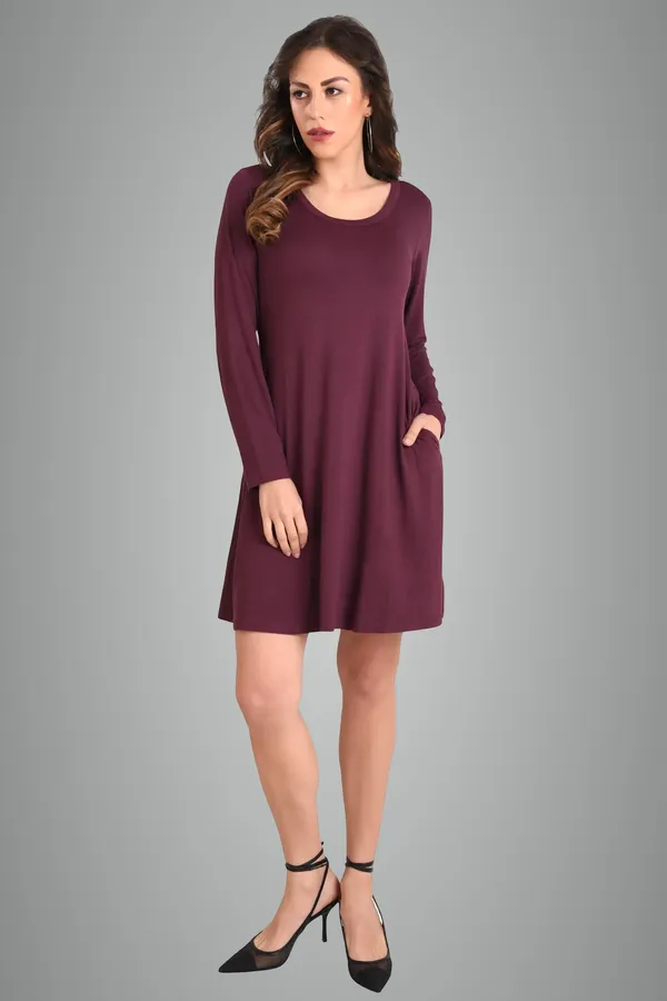 Burgundy_Long_Sleeve_T-Shirt_Dress_with_Pockets