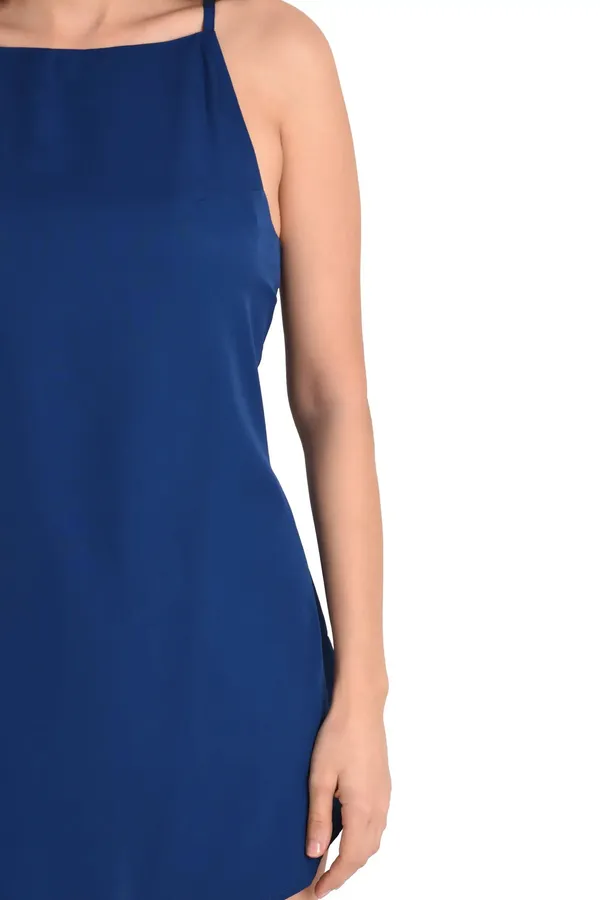 Navy_100%_Polyester_Casual_Dresses_For_Women