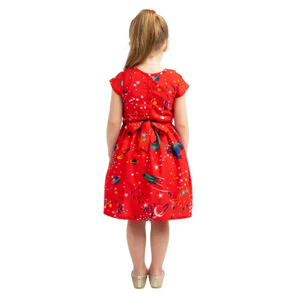 Red_Baby_Girls_Casual_Dress_Shoulder_Collar_Kids_Summer_Party_Half_Sleeves_Dresses