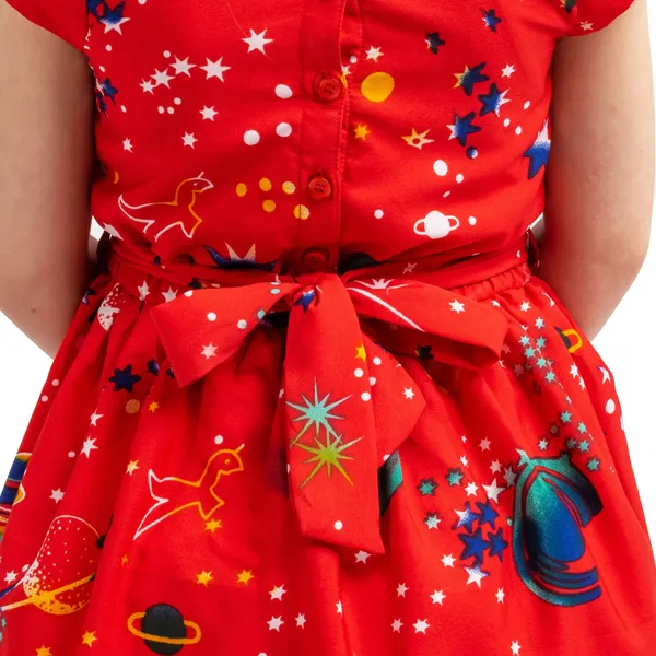 Red_Baby_Girls_Casual_Dress_Shoulder_Collar_Kids_Summer_Party_Half_Sleeves_Dresses