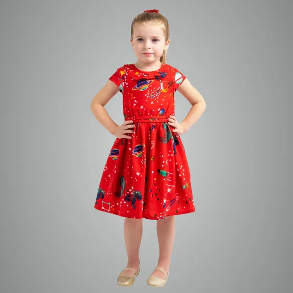 Red_Baby_Girls_Casual_Dress_Shoulder_Collar_Kids_Summer_Party_Half_Sleeves_Dresses