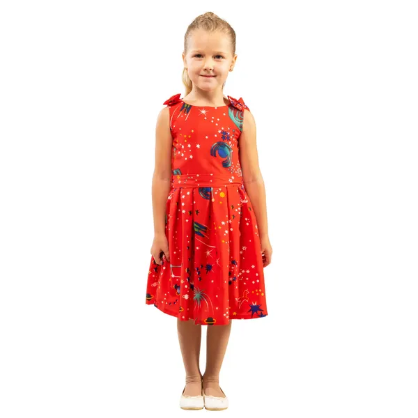 Red_Baby_Girls_Casual_Dress_Shoulder_Bow_Kids_Summer_Party_Sleeveless_Dresses