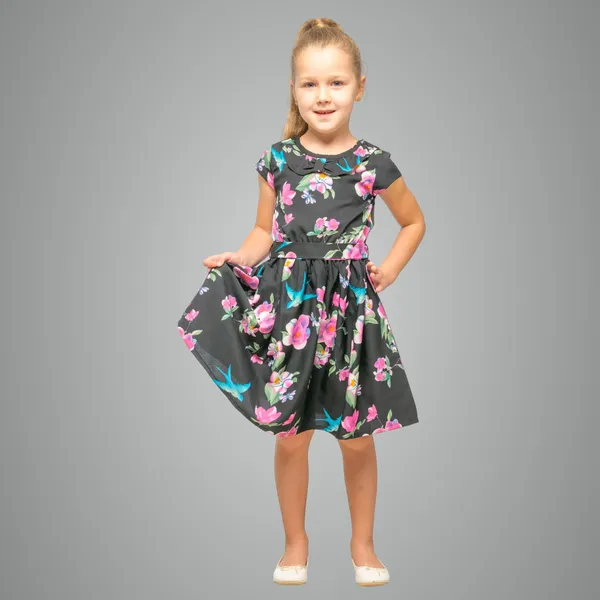 Black_Baby_Girls_Casual_Dress_Shoulder_Collar_Kids_Summer_Party_Half_Sleeves_Dresses