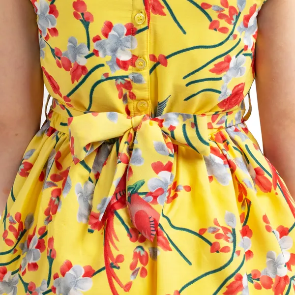 Yellow_Baby_Girls_Casual_Dress_Shoulder_Collar_Kids_Summer_Party_Half_Sleeves_Dresses