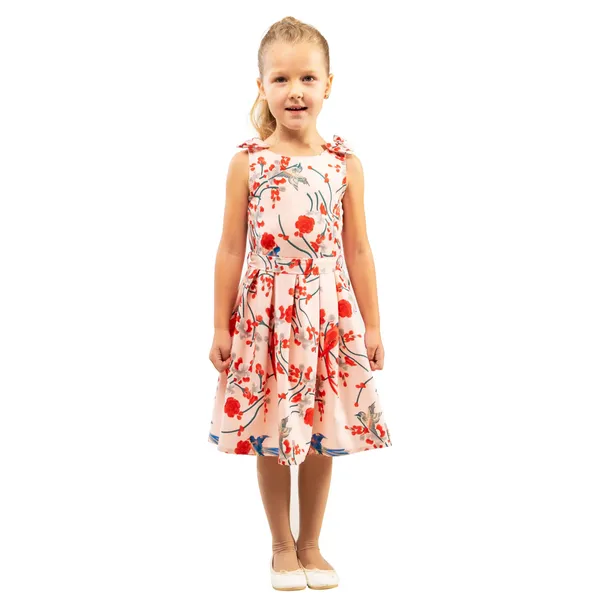 Pink_Baby_Girls_Casual_Dress_Shoulder_Bow_Kids_Summer_Party_Sleeveless_Dresses