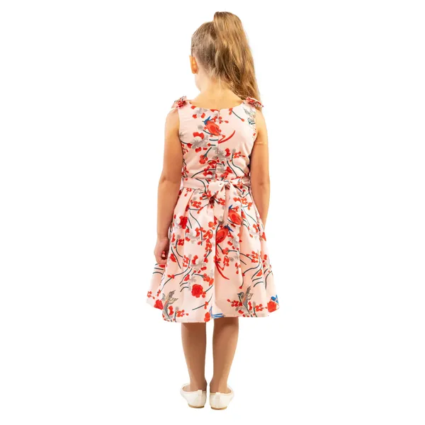Pink_Baby_Girls_Casual_Dress_Shoulder_Bow_Kids_Summer_Party_Sleeveless_Dresses