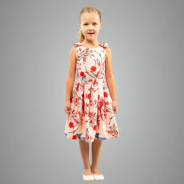 Pink_Baby_Girls_Casual_Dress_Shoulder_Bow_Kids_Summer_Party_Sleeveless_Dresses