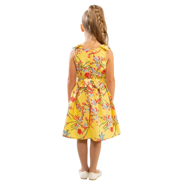 Yellow_Baby_Girls_Casual_Dress_Shoulder_Bow_Kids_Summer_Party_Sleeveless_Dresses