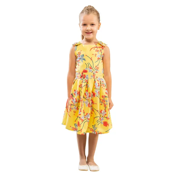 Yellow_Baby_Girls_Casual_Dress_Shoulder_Bow_Kids_Summer_Party_Sleeveless_Dresses